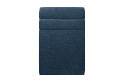 Lit 90x190 cm - Sommier tapissier H35 cm + tête de lit à lignes - Tissu Toile natté Bleu Océan