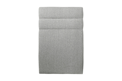 Lit 90x200 cm - Sommier à lattes H29 cm + tête de lit à lignes - Tissu Bouclette Gris
