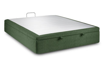 Sommier Coffre 160x200 cm - Toile nattée  - Vert kaki