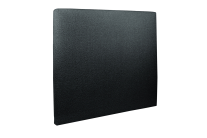 Lit 140x200 cm - Sommier à lattes H29 cm + tête de lit tapissée - Tissu Bouclette Noir