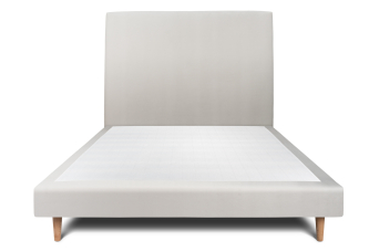 Lit 140x200 cm - Sommier tapissier H29 cm + tête de lit tapissée - Tissu Velours Gris Clair