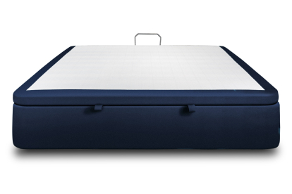 Sommier Coffre 140x200 cm - Velours - Bleu océan