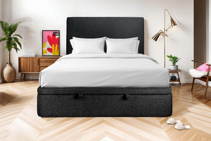 Sommier Coffre 180x200 cm - Bouclette - Noir