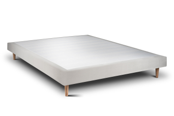 Sommier Tapissier 140x200 cm - H29 cm - Velours - Gris clair
