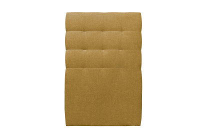 Lit 90x200 cm - Sommier tapissier H29 cm + tête de lit capitonnée - Tissu Toile natté Jaune