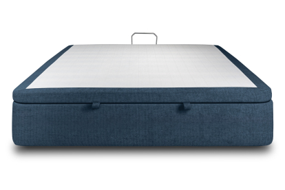 Sommier Coffre 140x200 cm - Toile nattée  - Bleu océan