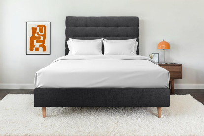 Tête de lit 180 cm Capitonnée - Tissu Toile Natté Noir