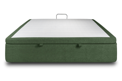 Sommier Coffre 200x200 cm - Toile nattée  - Vert kaki