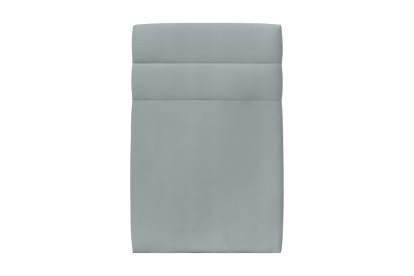 Lit 90x190 cm - Sommier tapissier H35 cm + tête de lit à lignes - Tissu Velours Gris Bleuté