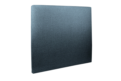 Lit 140x190 cm - Sommier tapissier H35 cm + tête de lit tapissée - Tissu Bouclette Bleu