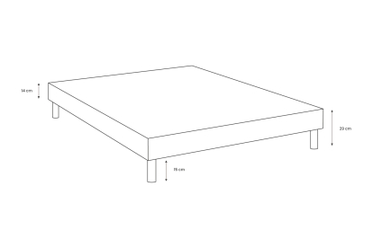 Lit 140x190 cm - Sommier tapissier H29 cm + tête de lit capitonnée - Tissu Bouclette Gris