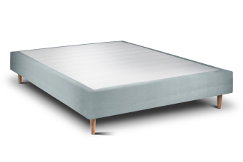 Sommier Tapissier 140x200 cm - H35 cm - Velours - Gris bleuté