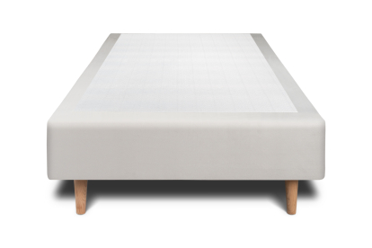 Lit 90x190 cm - Sommier tapissier H35 cm + tête de lit capitonnée - Tissu Velours Gris Clair