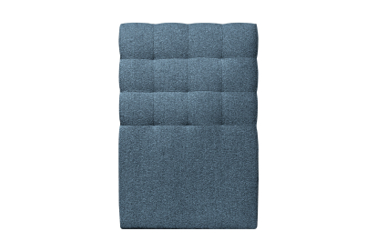 Lit 90x190 cm - Sommier tapissier H35 cm + tête de lit capitonnée - Tissu Bouclette Bleu