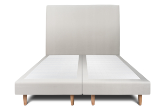 Lit 2x 80x200 cm - Sommier tapissier H29 cm + tête de lit tapissée - Tissu Velours Gris Clair