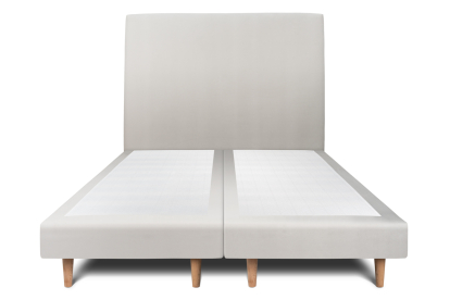Lit 2x 80x200 cm - Sommier tapissier H29 cm + tête de lit tapissée - Tissu Velours Gris Clair