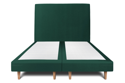 Lit 2x 100x200 cm - Sommier tapissier H29 cm + tête de lit tapissée - Tissu Velours Vert