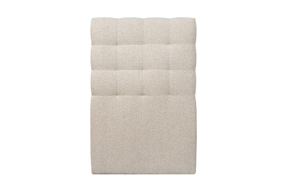 Lit 90x200 cm - Sommier tapissier H35 cm + tête de lit capitonnée - Tissu Bouclette Beige Clair
