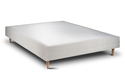 Lit 160x200 cm - Sommier tapissier H35 cm + tête de lit capitonnée - Tissu Velours Gris Clair