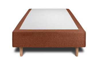 Sommier Tapissier 90x190 cm - H35 cm - Bouclette - Terracotta