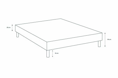 Lit 160x200 cm - Sommier tapissier H35 cm + tête de lit tapissée - Tissu Velours Taupe