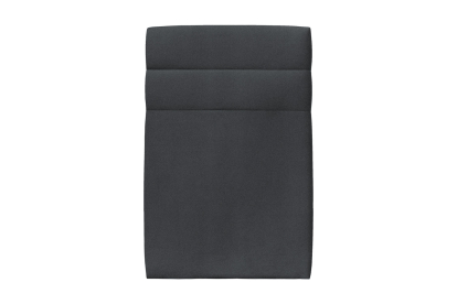 Lit 90x200 cm - Sommier tapissier H35 cm + tête de lit à lignes - Tissu Velours Gris Anthracite
