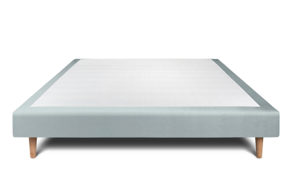Sommier Tapissier 160x200 cm - H29 cm - Velours - Gris bleuté