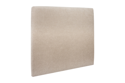 Lit 160x200 cm - Sommier tapissier H35 cm + tête de lit tapissée - Tissu Toile natté Beige Brun