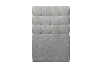 Lit 90x200 cm - Sommier tapissier H35 cm + tête de lit capitonnée - Tissu Bouclette Gris