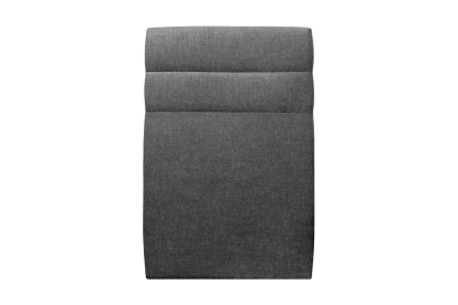 Lit 90x200 cm - Sommier à lattes H29 cm + tête de lit à lignes - Tissu Toile natté Gris Anthracite