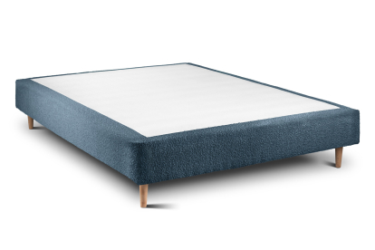 Sommier Tapissier 140x190 cm - H35 cm - Bouclette - Bleu