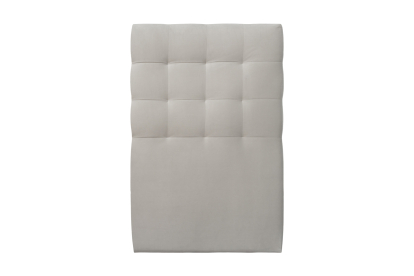 Lit 90x190 cm - Sommier tapissier H29 cm + tête de lit capitonnée - Tissu Velours Gris Clair