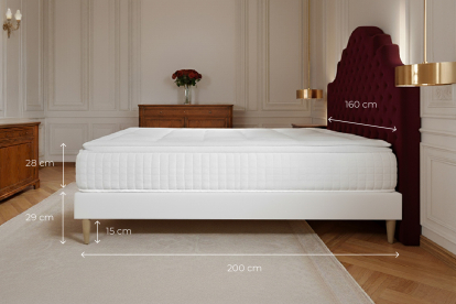 Ensemble Matelas Sommier 160x200 cm - Sommier Blanc (déjà monté) - George V