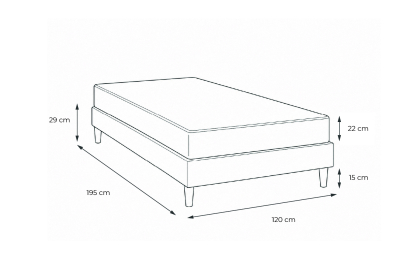 Ensemble Matelas Sommier 120x195 cm - Sommier Blanc (en kit) - Lancaster