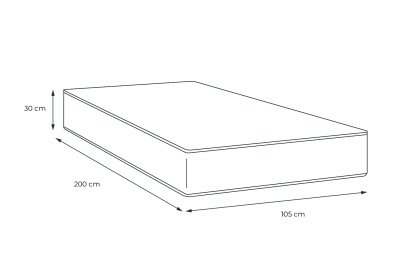 Matelas 105x200 cm Mémoire de forme - Buckingham