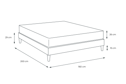 Pack lit complet 160x200 cm - Matelas + Sommier Blanc + 2 oreillers + Couette - Windsor