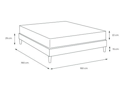 Ensemble Matelas Sommier 160x190 cm - Sommier Blanc (en kit) - Lancaster