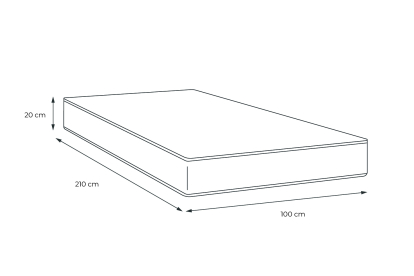 Matelas 100x210 cm Mémoire de forme - Nottingham