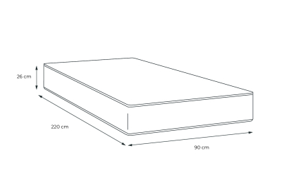 Matelas 90x220 cm Ressorts ensachés et Mémoire de forme - Windsor