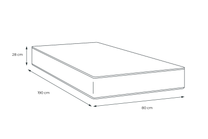 Matelas 80x190 cm Ressorts ensachés et Mémoire de forme - George V