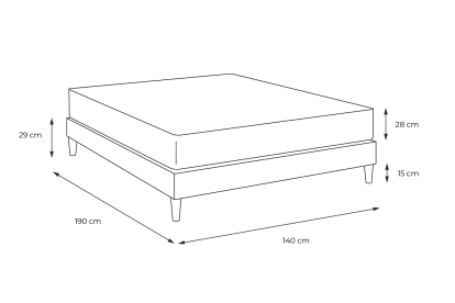 Pack lit complet 140x190 cm - Matelas + Sommier Blanc + 2 oreillers + Couette - George V