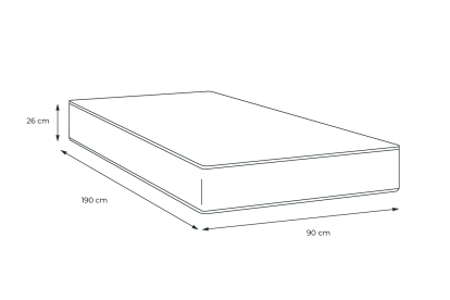 Matelas 90x190 cm Ressorts ensachés et Mémoire de forme - Windsor