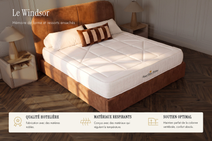 Matelas 130x190 cm Ressorts ensachés et Mémoire de forme - Windsor