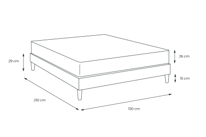 Ensemble Matelas Sommier 130x210 cm - Sommier Blanc (en kit) - Windsor