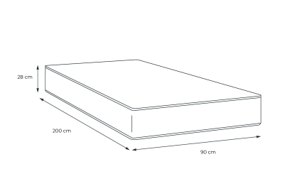 Matelas 90x200 cm Ressorts ensachés et Mémoire de forme - George V