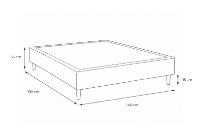 Sommier Tapissier 140x190 cm - H35 cm - Bouclette - Beige clair