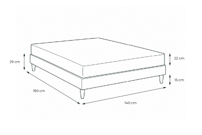 Ensemble Matelas Sommier 140x190 cm - Sommier Blanc (en kit) - Lancaster