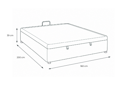 Sommier Coffre 160x200 cm - Toile nattée  - Beige clair