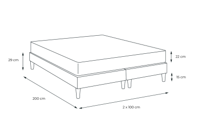 Ensemble Matelas Sommier 200x200 cm - 2 Sommiers Blanc - Lancaster