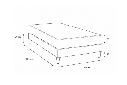 Ensemble Matelas Sommier 90x200 cm - Sommier Blanc (en kit) - George V